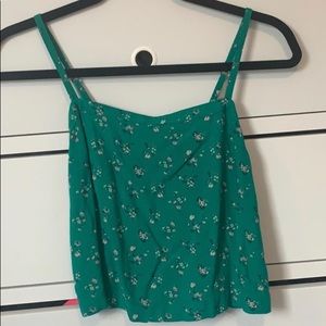 Hollister Green Floral Tank Top